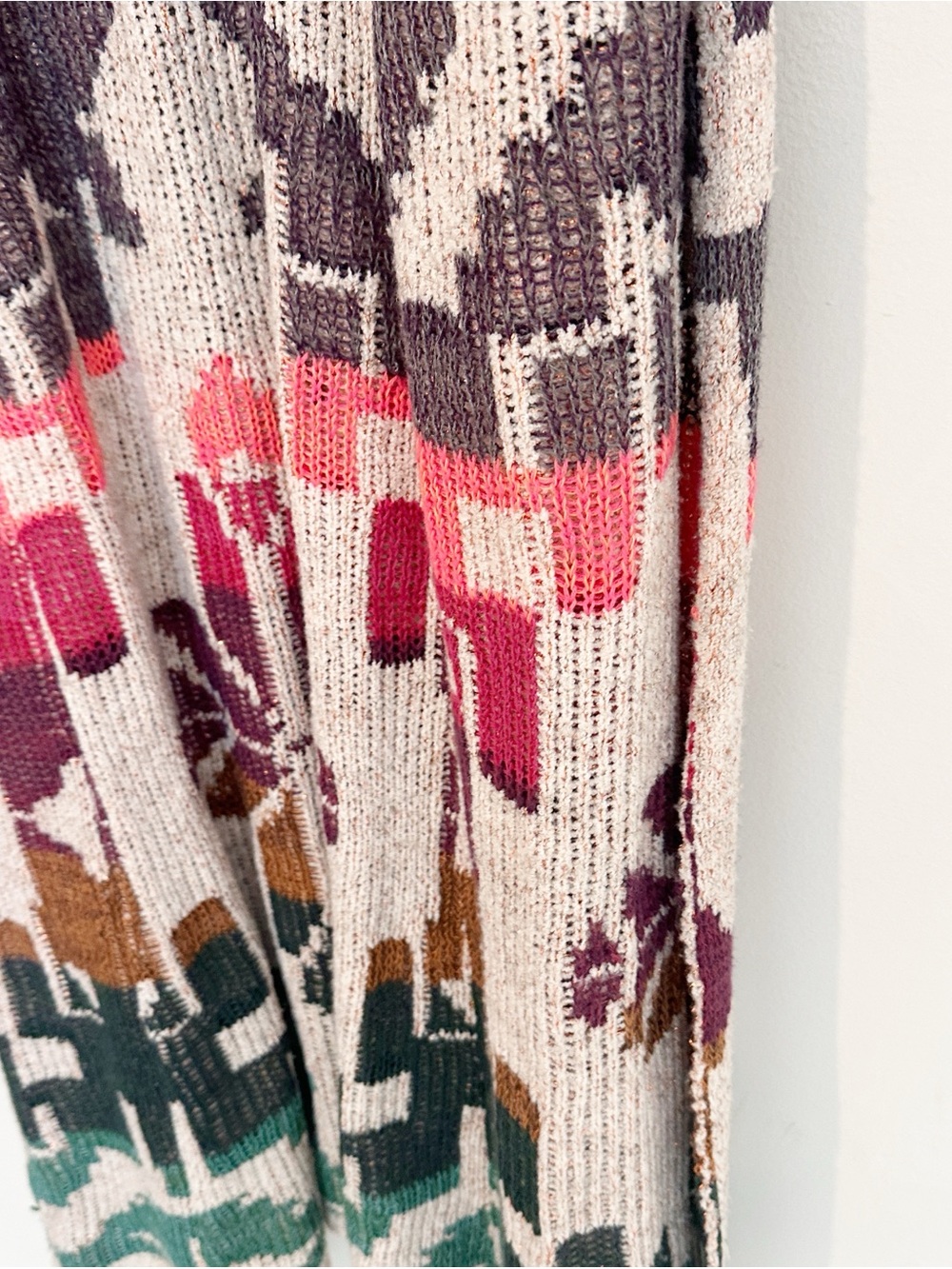 Anthropologie x Cecilia Prado sweater duster cardigan Aztec knit women size Med - Picture 5 of 8